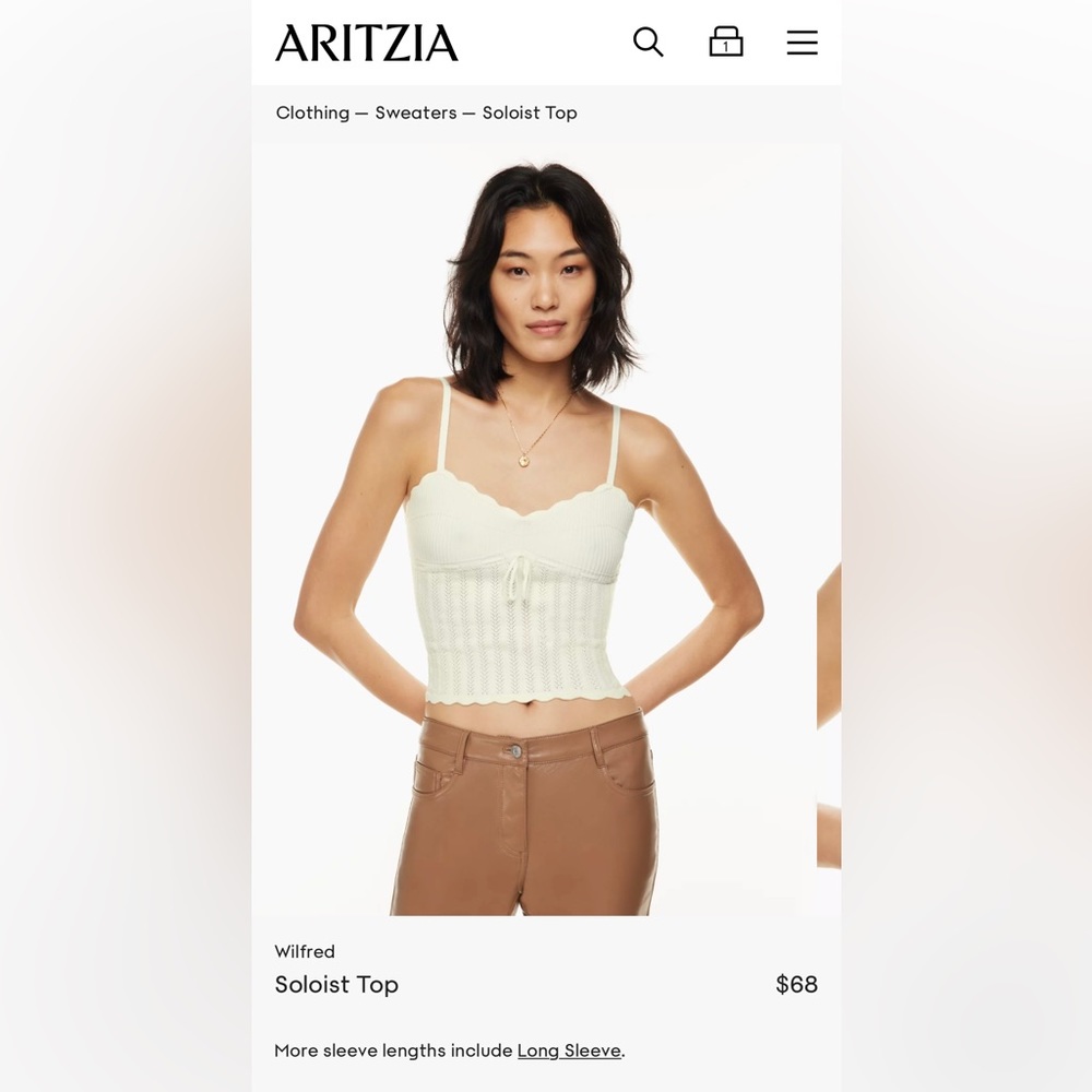 Light green Aritzia Solo Tank - Sold out